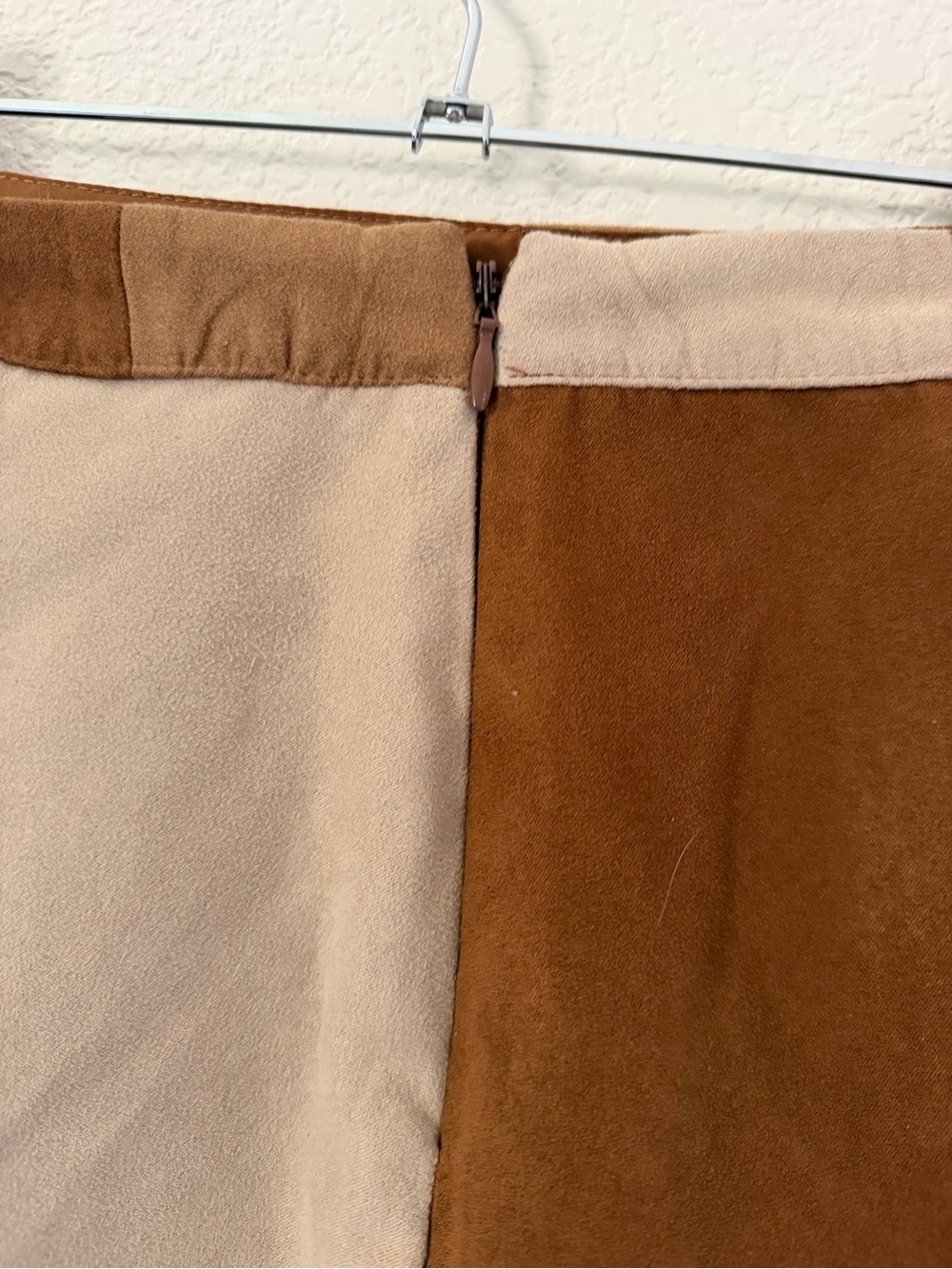 Hollister Patchwork Mini Skirt - Brown & Cream Suede - Picture 8 of 9